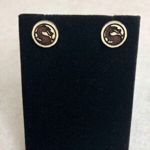 Mortal Kombat Wood Stud Earrings
